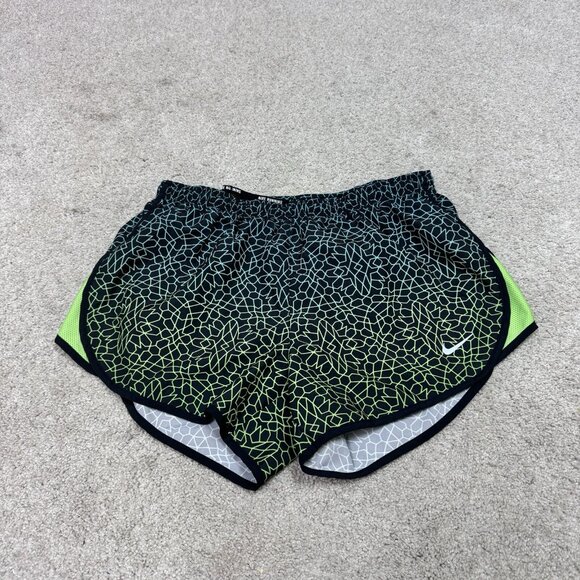 Nike Dri-Fit Shorts Women’s Black Green Elastic Waist Size Small - Picture 1 of 11